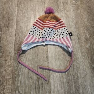 Cozy Striped Baby Beanie with Pom Pom - 6-12 Months